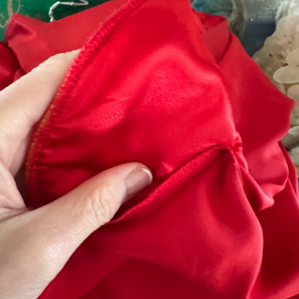 🔥Vintage Red Hot Silky Robe🔥 ~medium - Picture 6 of 8